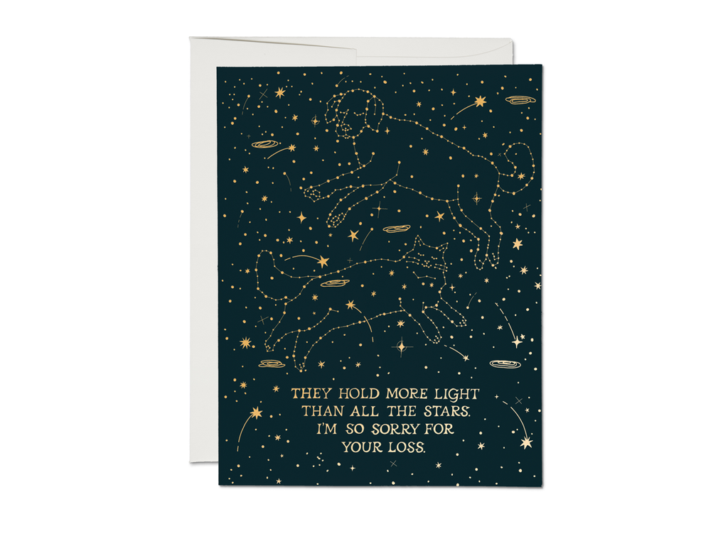 Red Cap Cards - Pet Constellation Sympathy Card