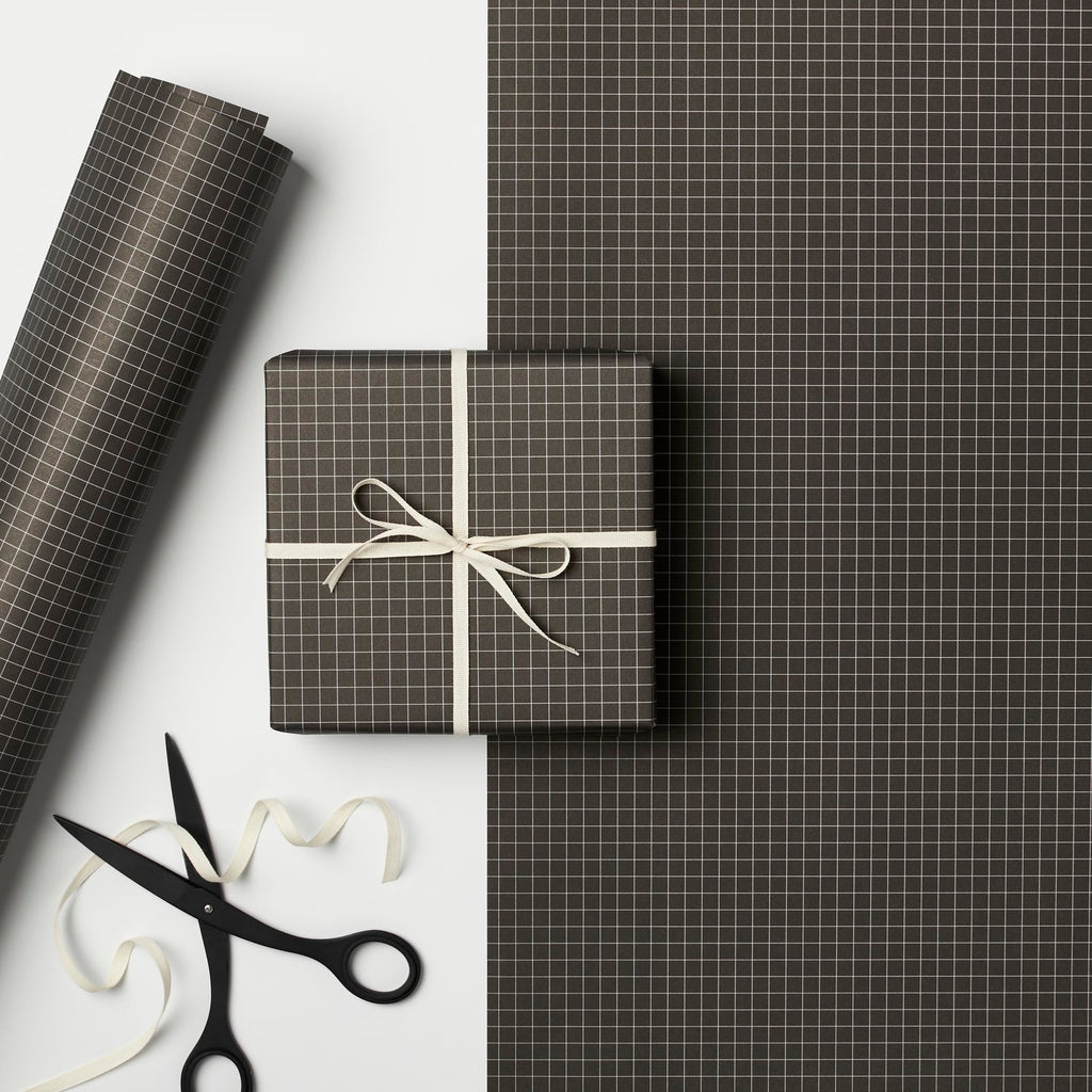 Kinshipped - Gift Wrap Single Sheet (Black Graph)