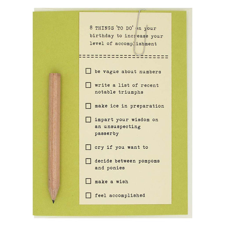 Regional Assembly of Text - Birthday To Do List Card