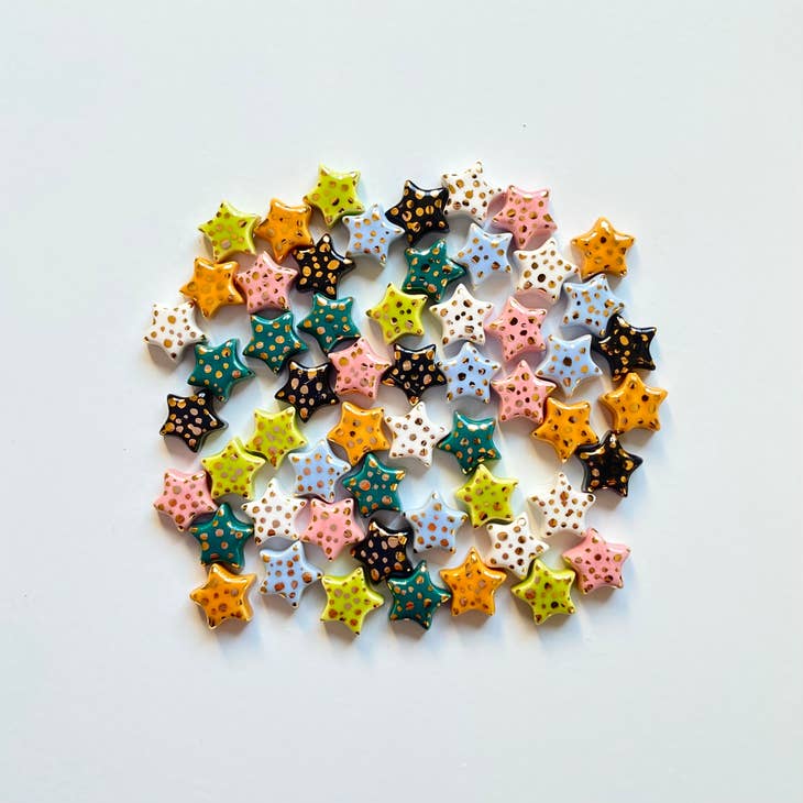 Ellie Parker Ceramics - Ceramic Polka-Dot Star Studs (Multiple Colours!)