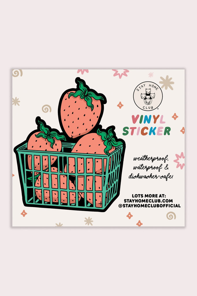 Stay Home Club - Berry Basket Vinyl Sticker