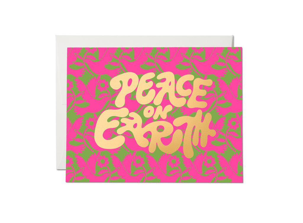 Red Cap Cards - Neon Doves Holiday Card