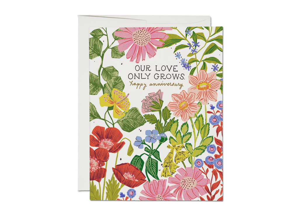 Red Cap Cards - Our Love Only Grows Anniversary Card