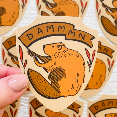 Wild Made Goods - Damn Beaver Vinyl Sticker
