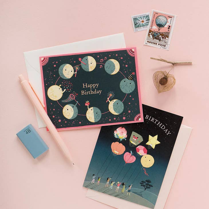 JooJoo Paper - Moon Phases Birthday Card