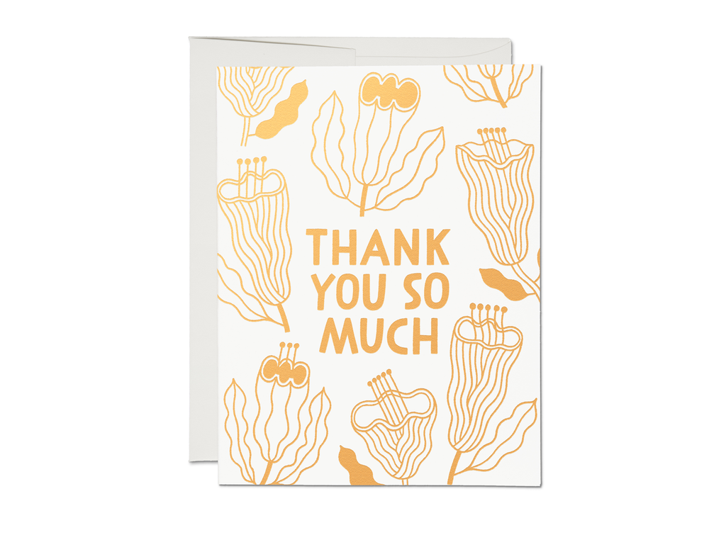 Red Cap Cards - Floral Thanks Card