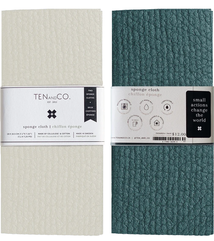 Ten and Co - Evergreen + Stone Sponge Cloth (2 Pack)