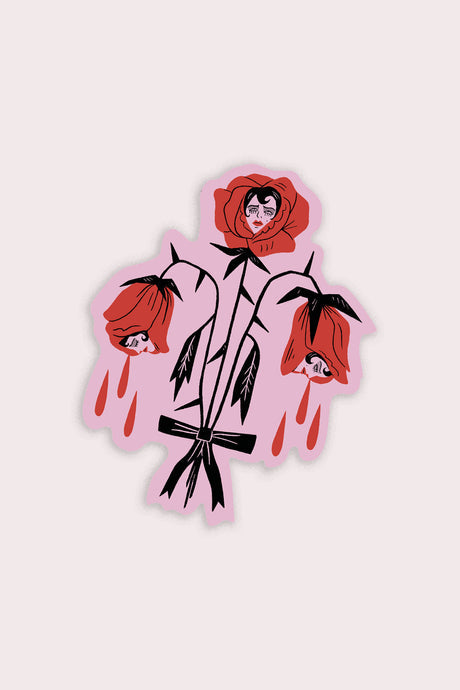 Stay Home Club - Pink Roses Vinyl Sticker
