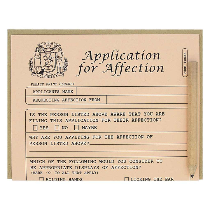 Regional Assembly of Text -  Application for Affection Card