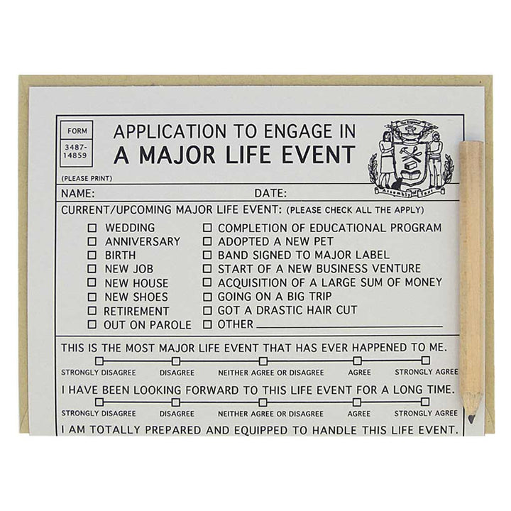 Regional Assembly of Text - Life Event Application Card