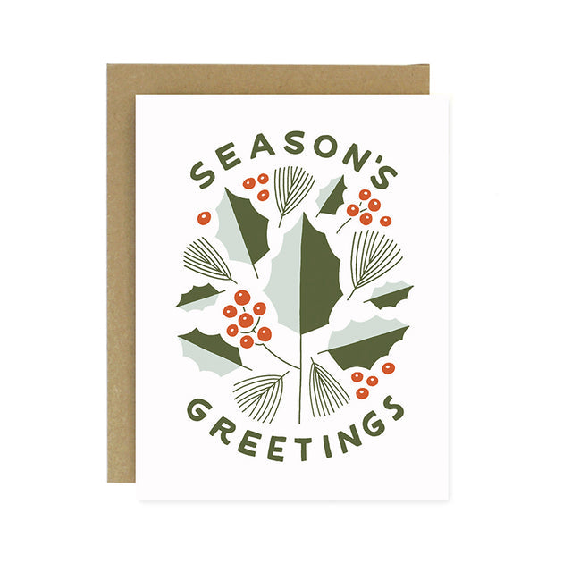 Worthwhile Paper - Season's Greetings Holly Card