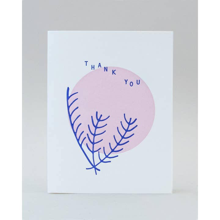 Meshwork Press - Blue Pine Thank You Letterpress Card