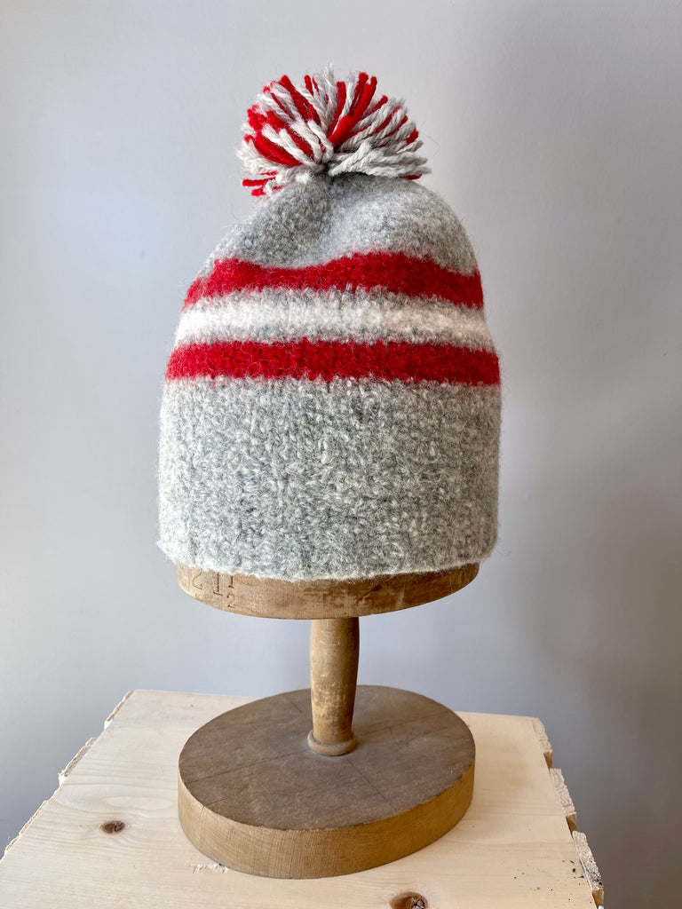 Knit with Love by Carol - Felted Sock Monkey Toque (Light Grey)