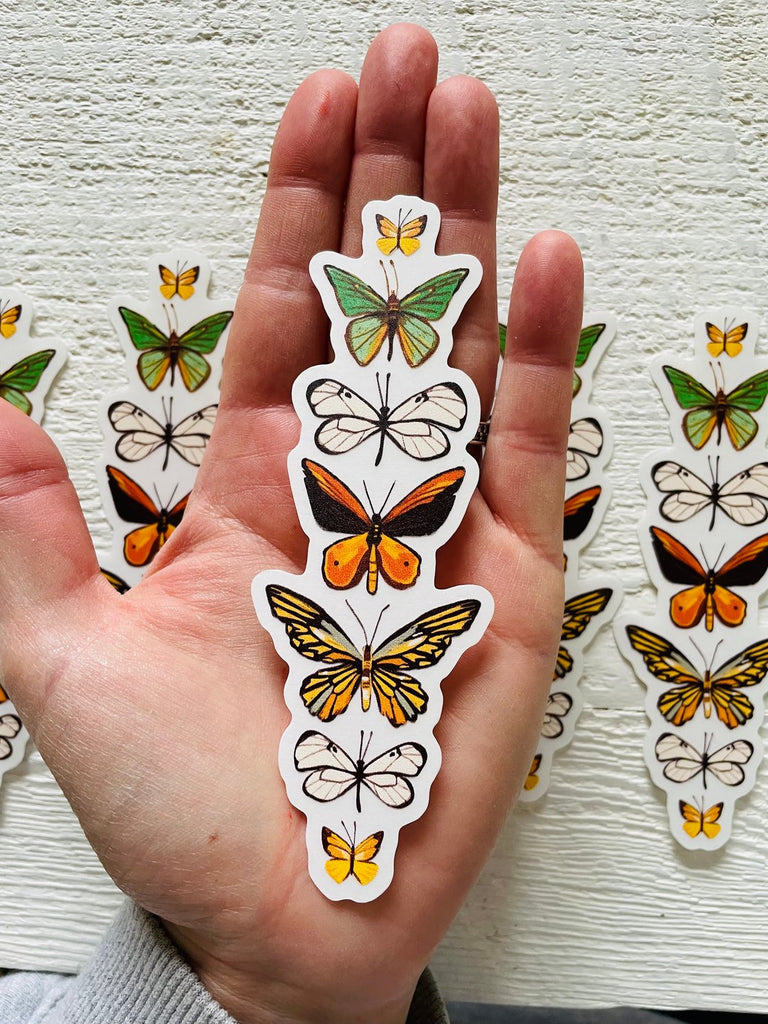 Wild Made Goods - Clear Butterflies Vinyl Sticker