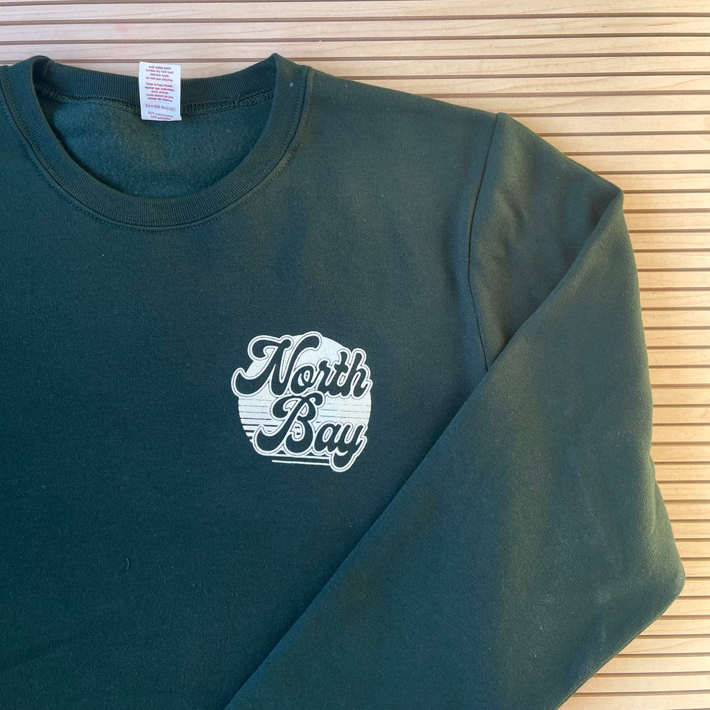 The FARM - NB Adult Crewneck (Ivory on Forest, Small Logo)