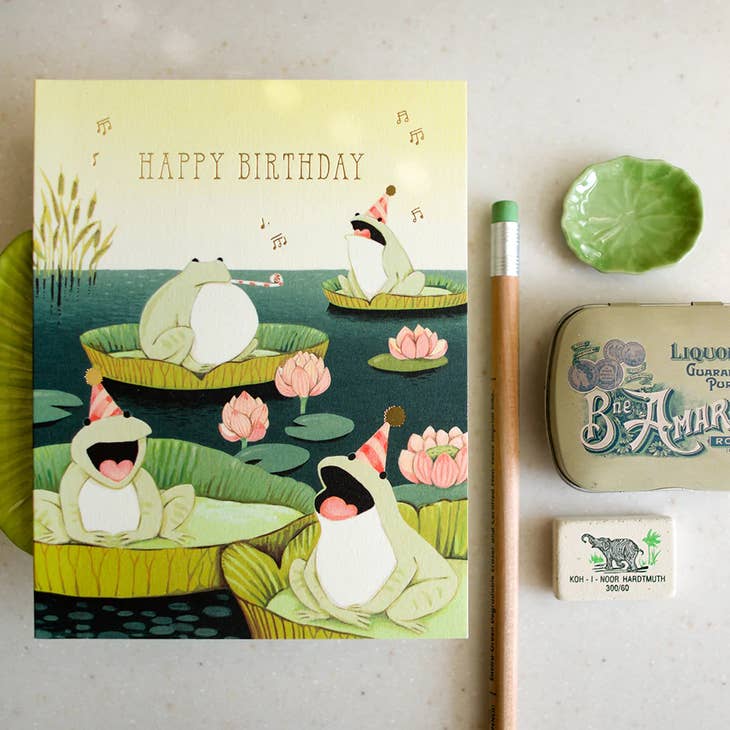 JooJoo Paper - Singing Frogs Birthday Card