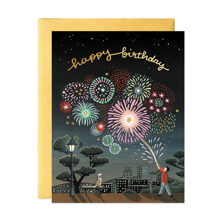 JooJoo Paper - Fireworks Birthday Card