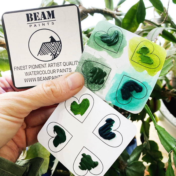 Beam Paints - "Wild Greens" Mini Watercolour Travel Card