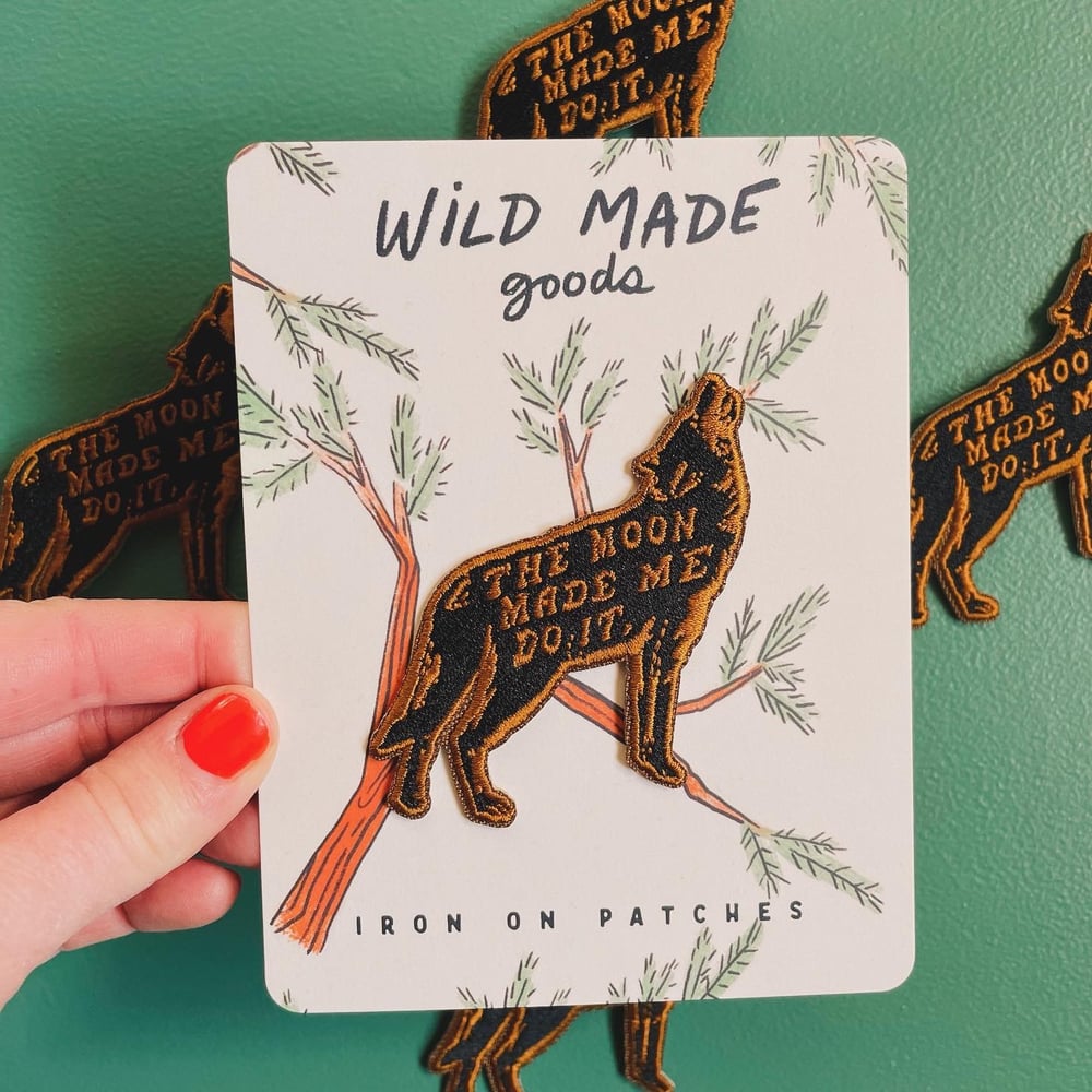 Wild Made Goods - Wolf & Moon Iron-On Patch