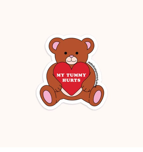 Party Mountain Paper Co. - My Tummy Hurts Bear Vinyl Sticker