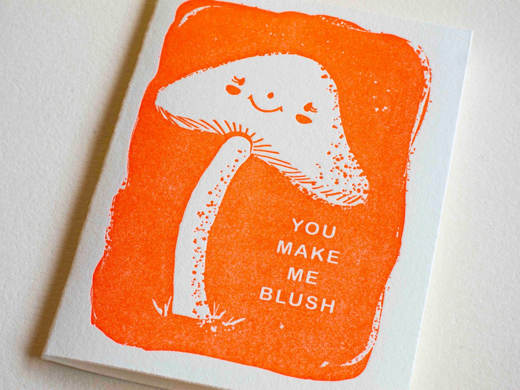 Homework Letterpress - Mini Mushroom Card