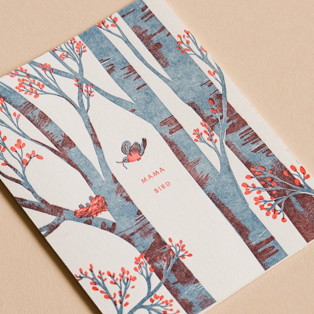 Homework Letterpress - Mama Bird Card
