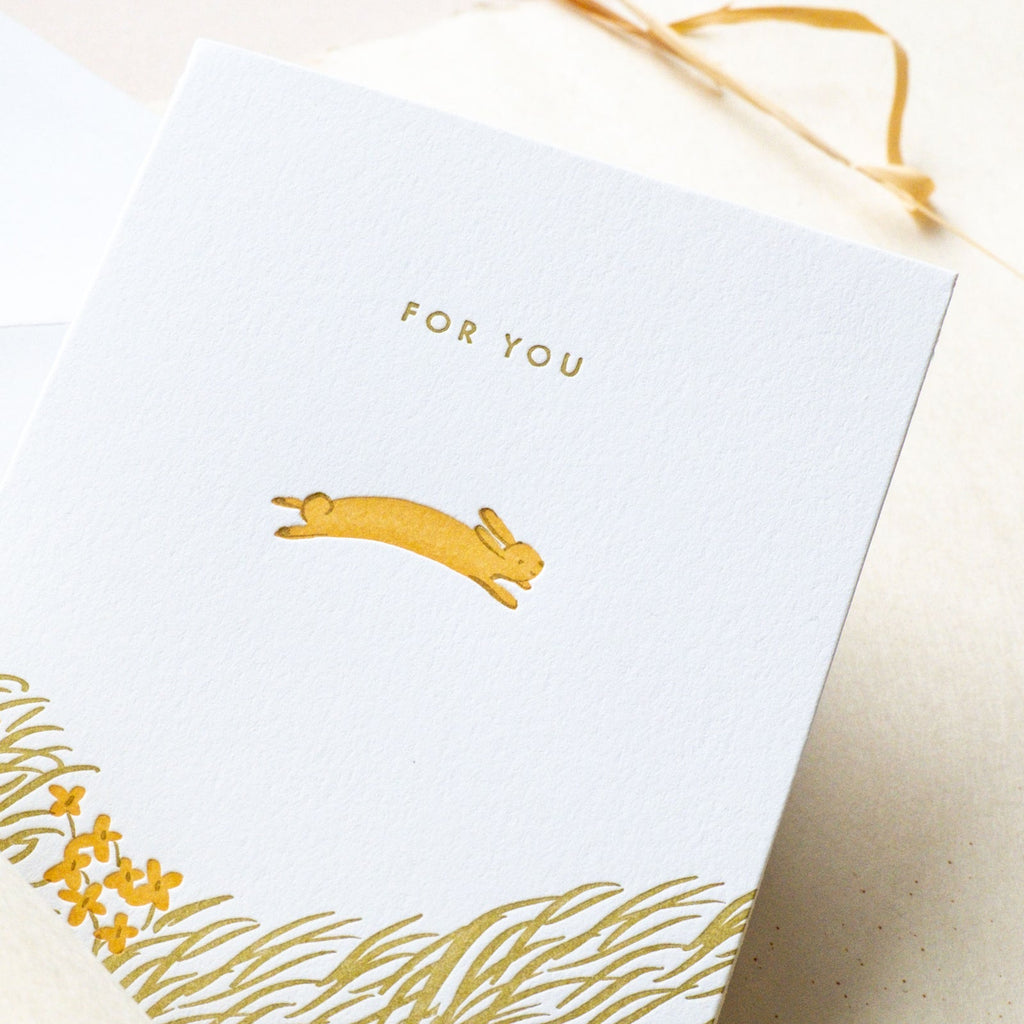 Homework Letterpress - For You (Bunny) Card