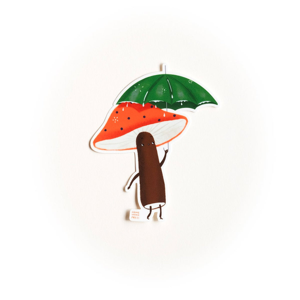 Homework Letterpress - Mushroom Umbrella Sticker