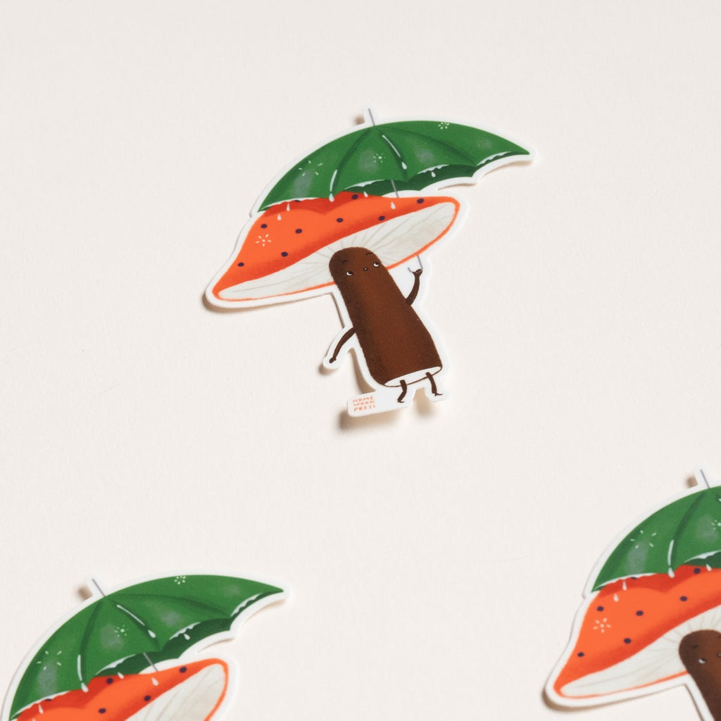 Homework Letterpress - Mushroom Umbrella Sticker