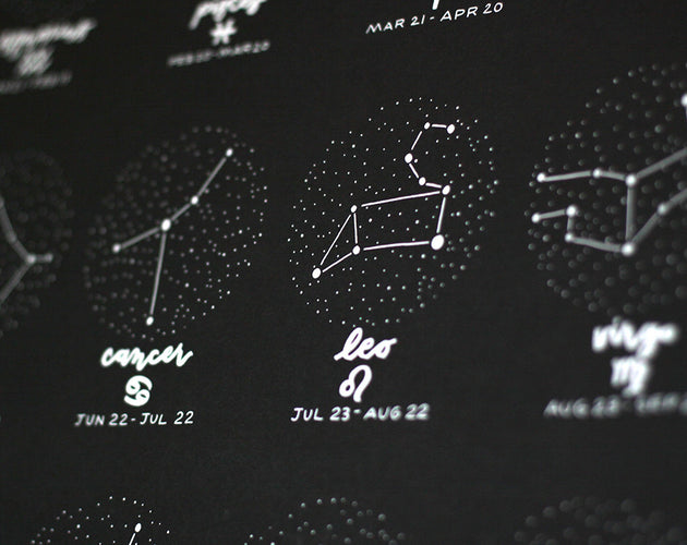 Worthwhile Paper - Constellations of the Zodiac Screen Print (16x20)