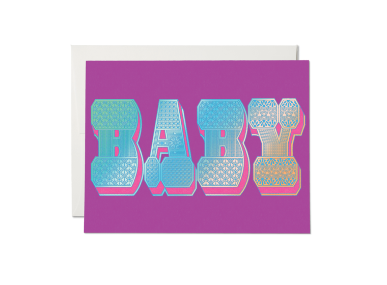 Red Cap Cards - Baby Typography Card