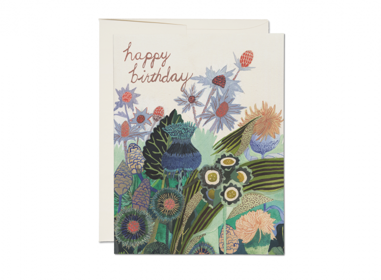 Red Cap Cards - Thistle Birthday Card
