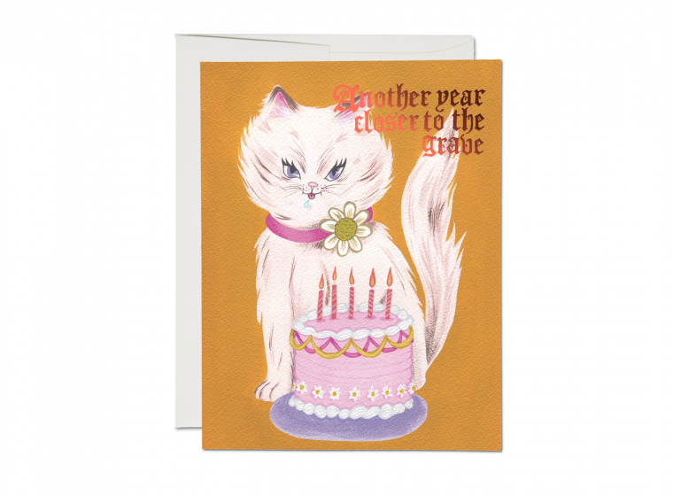 Red Cap Cards - Kitty and Cake Card