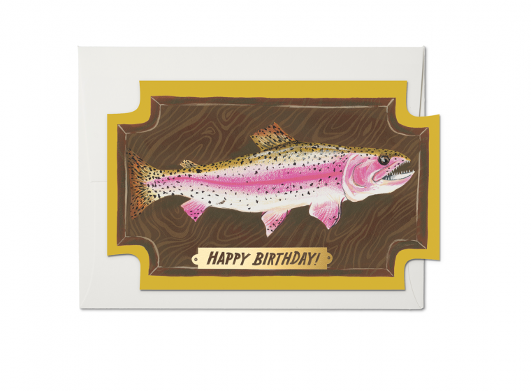 Red Cap Cards - Mounted Fish Birthday Card