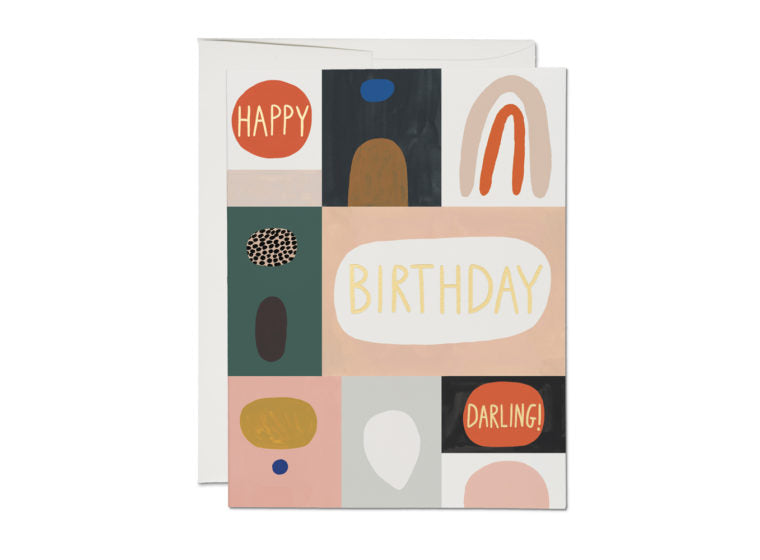 Red Cap Cards - Colour Block Birthday Card