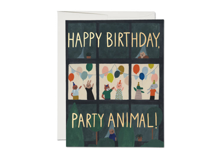 Red Cap Cards - Animal House Birthday Card