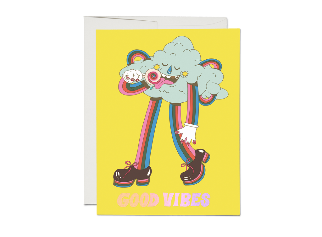 Red Cap Cards - Cloud Dude Vibes Encouragement Card