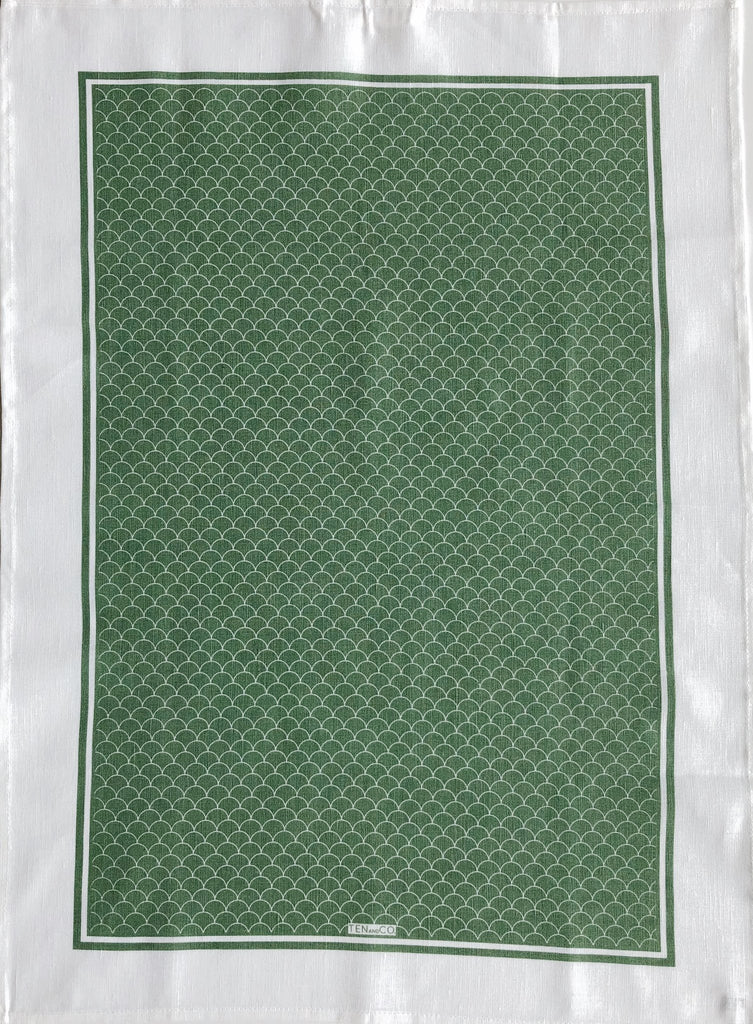 Ten and Co - Scallop Sage Tea Towel