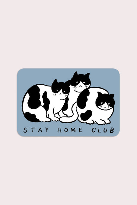 Stay Home Club - Tuxedo Cats Vinyl Sticker