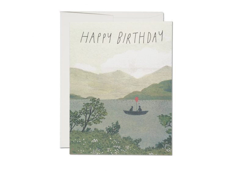 Red Cap Cards - Canoe Birthday Card