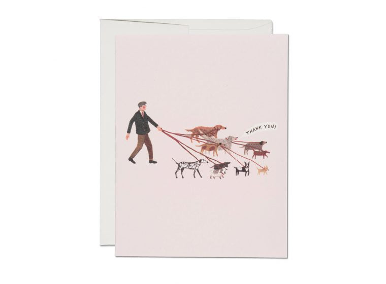 Red Cap Cards - Dog Walker Thank You Card
