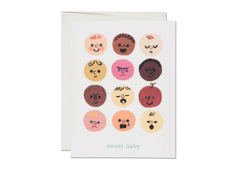 Red Cap Cards - Baby Faces Card