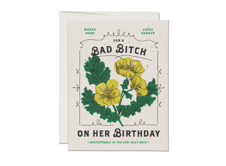 Red Cap Cards - Bad Bitch Birthday Card