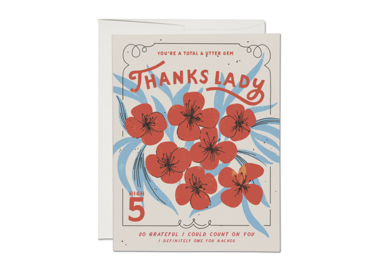 Red Cap Cards - Thanks Lady Card BOX SET
