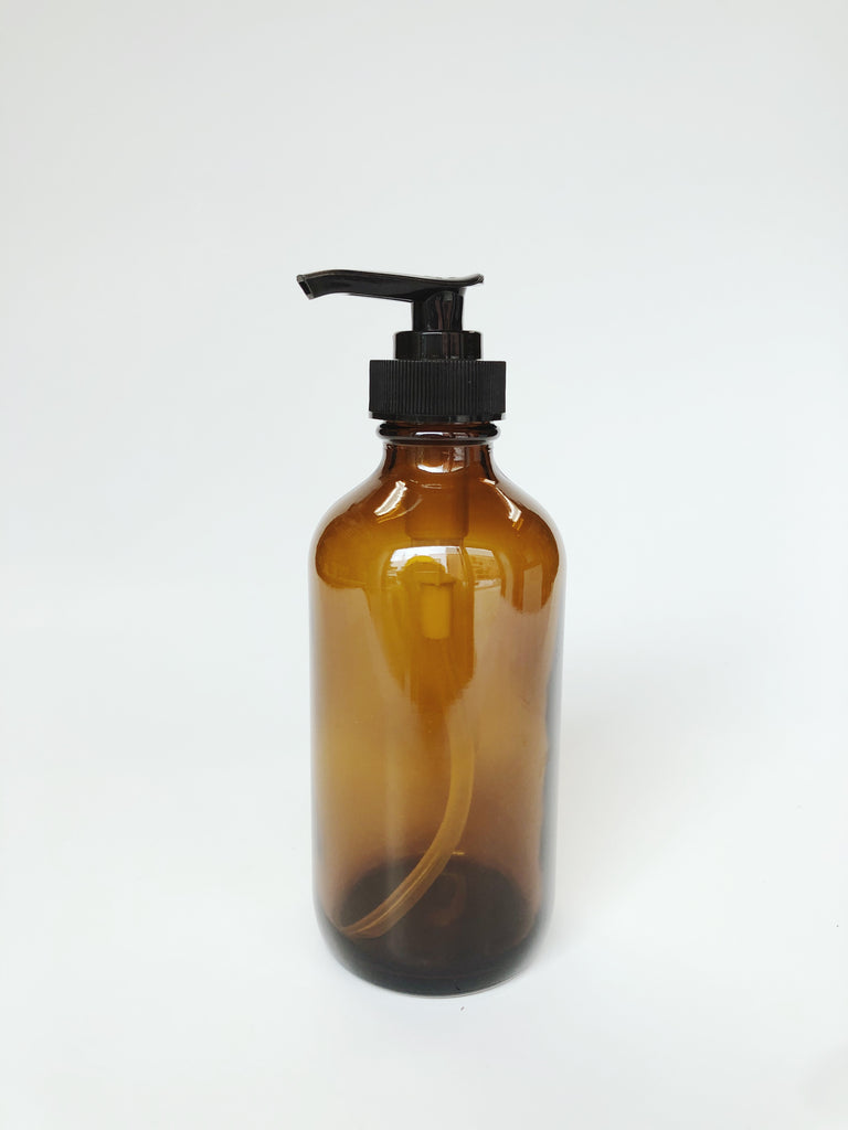 Main Supply - Empty PUMP Top Amber Glass Bottle 250ml