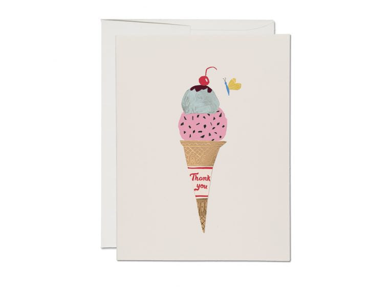 Red Cap Cards - Ice Cream Cone Thank You Card