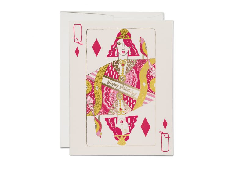Red Cap Cards - Queen Of Diamonds Card