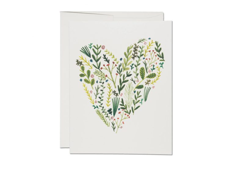 Red Cap Cards - Floral Heart Card
