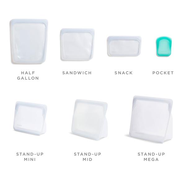Stasher - Reusable Silicone 2 Pack Pocket Bag (Aqua + Clear)