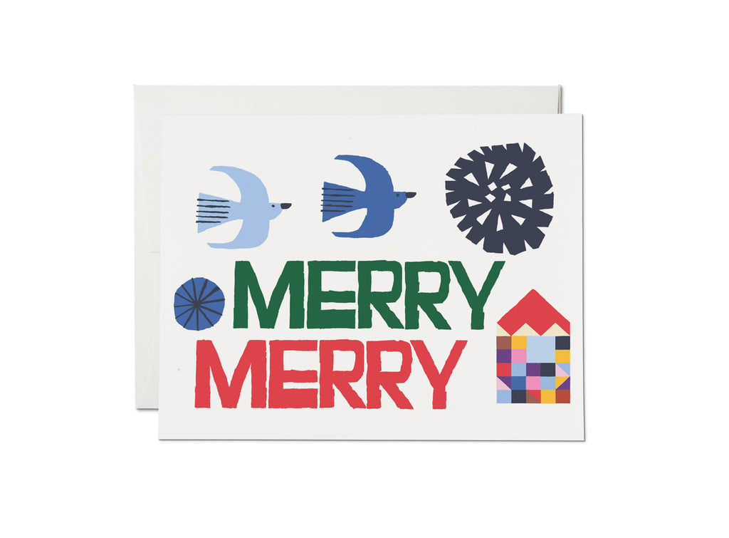 Red Cap Cards - Merry Merry Holiday Card